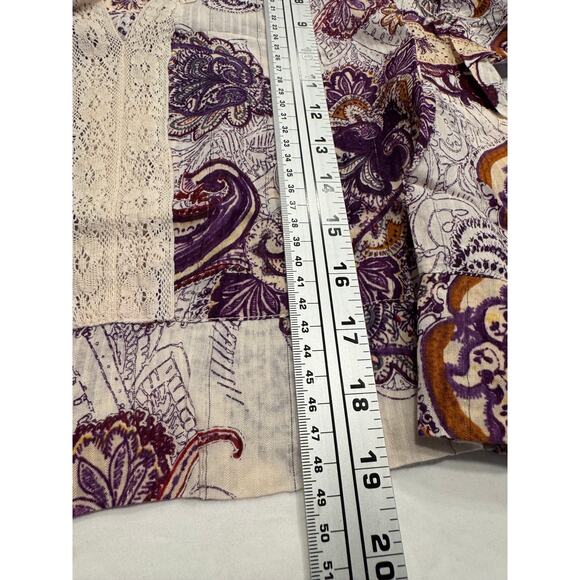 NEW Band of the Free Mirabelle Crop Top Size L Cream Purple Paisley Lace NWT - Picture 11 of 15